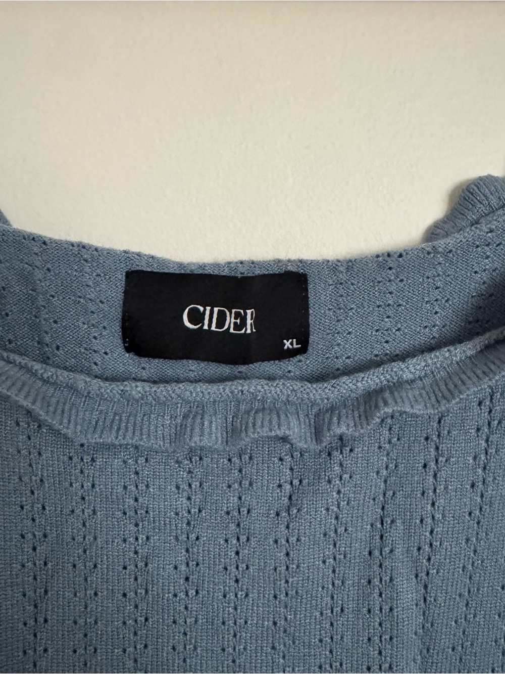 Cider Dusty Blue Ribbed Ruffle Mini Dress - Picture 2 of 3